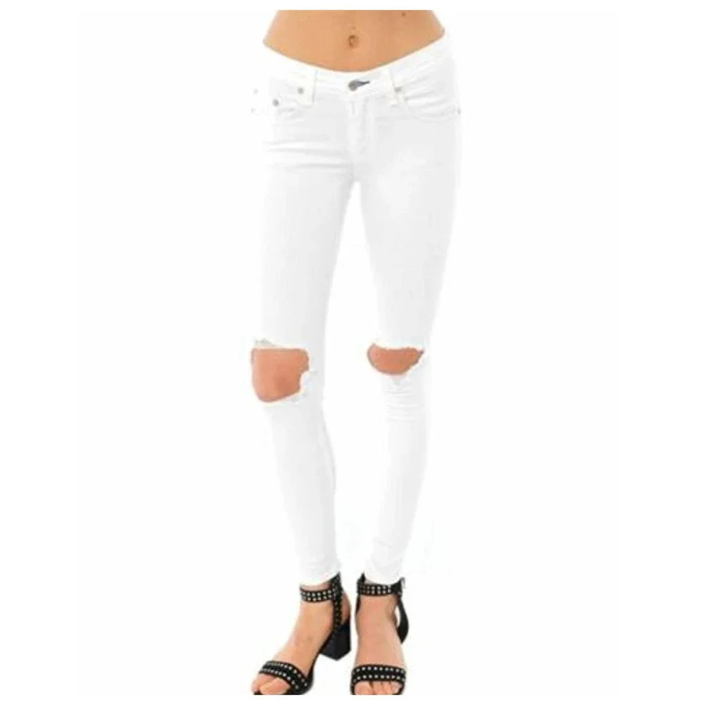 Rag & Bone Capri Jeans Skinny Distressed Stretch White Size 26
